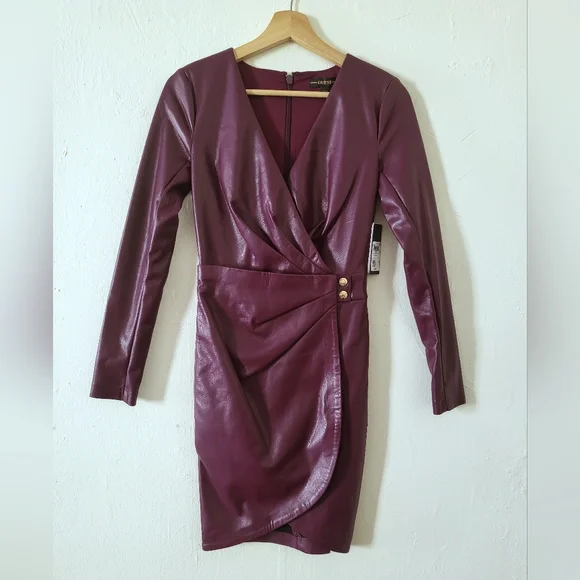 Guess | Dresses | Nwt Purple Stretchy Faux Leather Guess Dress Xs | Poshmark